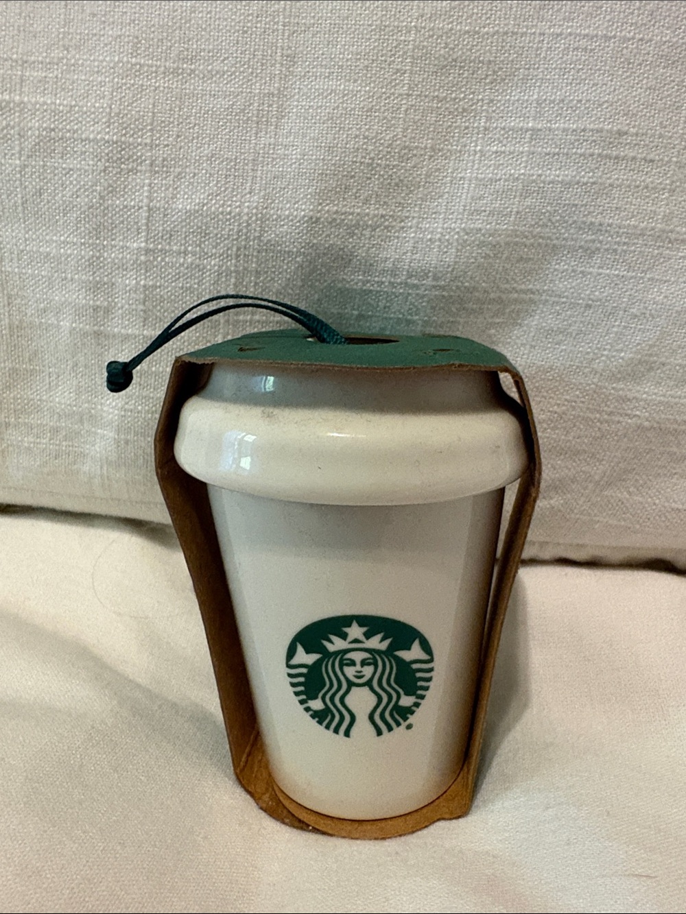 Starbucks White Ornament set of three stacking ornaments